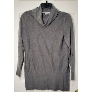 Adrienne Vittadini Sweater Womens Large Gray Pullover Cowl Neck Long Sleeve